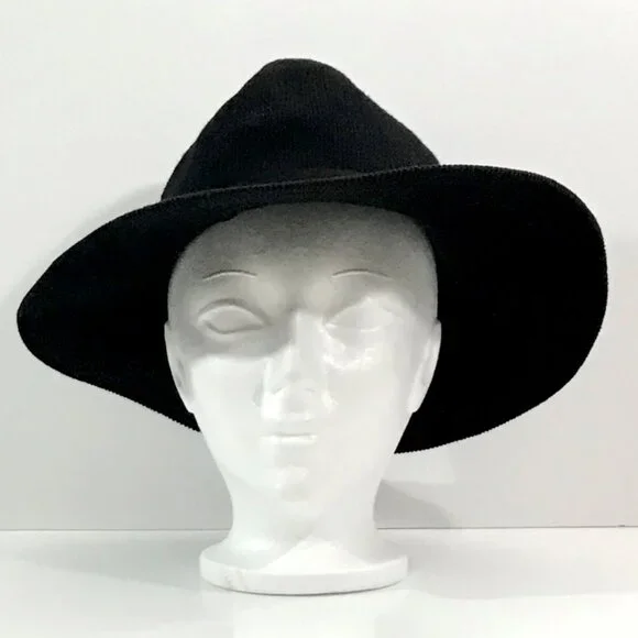 BOHO Wide‑Brim Black Floppy Hat – Soft & Flexible - Women’s O/S - Picture 3 of 11